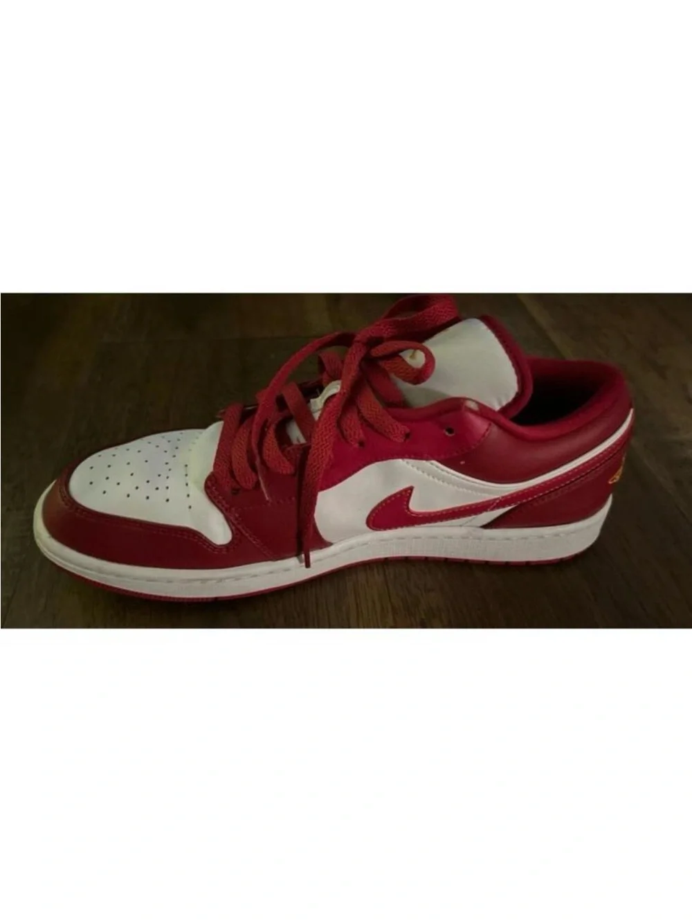 Jordan Low Top Sneakers in White and Red - Picture 10 of 10